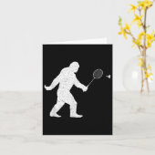 Bigfoot Playing Badminton Shuttle Funny Badminton Karte (Gelbe Blume)