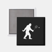 Bigfoot Playing Badminton Shuttle Funny Badminton Magnet (Vorderseite/Rückseite)