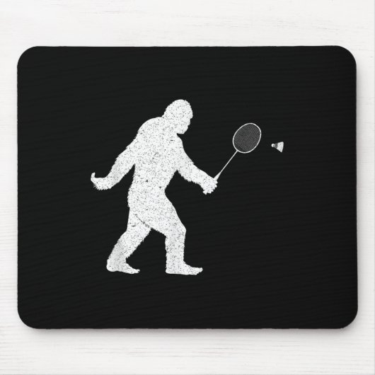 Bigfoot Playing Badminton Shuttle Funny Badminton Mousepad (Vorne)