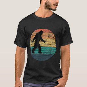 Bigfoot Playing Badminton Shuttle Funny Badminton T-Shirt