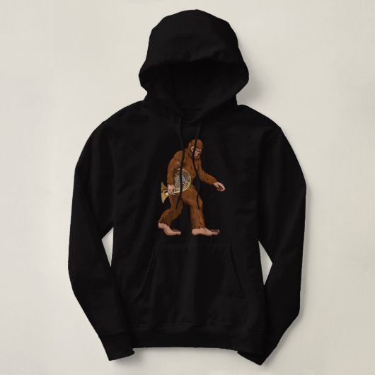 Bigfoot Playing Französisch Horn Spieler Musiker F Hoodie (Design vorne)