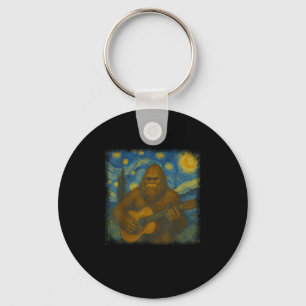 Bigfoot Playing Gitarre Van Gogh Starry Night Styl Schlüsselanhänger
