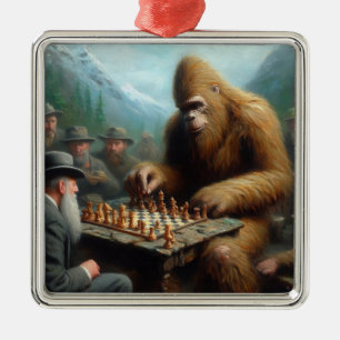 Bigfoot Playing Ornament Aus Metall