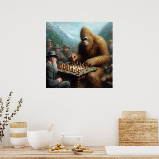Bigfoot Playing Poster (Küche)