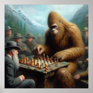 Bigfoot Playing Poster