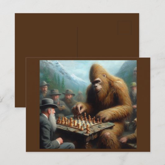 Bigfoot Playing Postkarte (Vorne/Hinten)