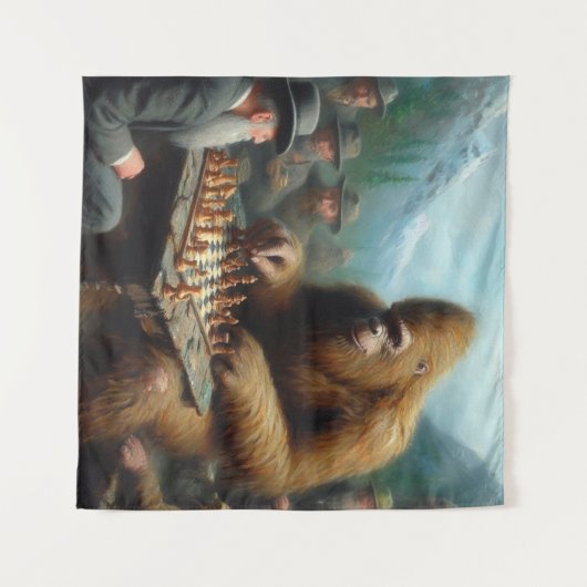 Bigfoot Playing Wandteppich (Vorderseite (Horizontal))