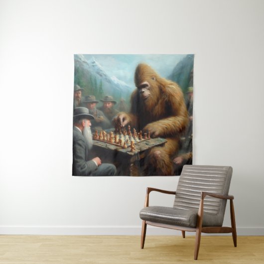 Bigfoot Playing Wandteppich (Beispiel)