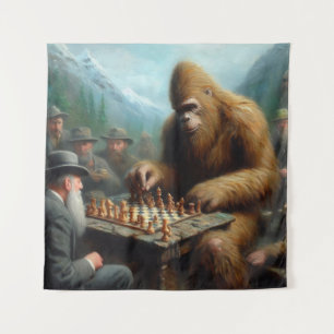 Bigfoot Playing Wandteppich