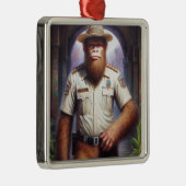 Bigfoot Policeman Ornament Aus Metall (Rechts)