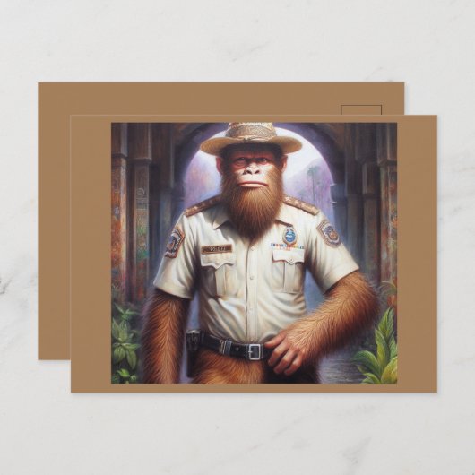 Bigfoot Policeman Postkarte (Vorne/Hinten)