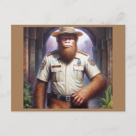 Bigfoot Policeman Postkarte (Vorderseite)