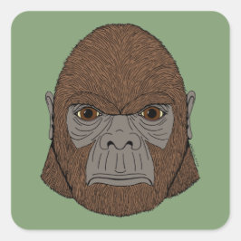 Bigfoot Portrait 1 (ape-like) Quadratischer Aufkleber