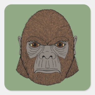 Bigfoot Portrait 1 (ape-like) Quadratischer Aufkleber