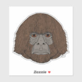 Bigfoot Portrait 2 (human-like) Aufkleber (Blatt)