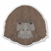 Bigfoot Portrait 2 (human-like) Aufkleber (Vorderseite)