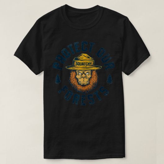 Bigfoot Protect Our Forests National Park Retro Sa T-Shirt (Design vorne)