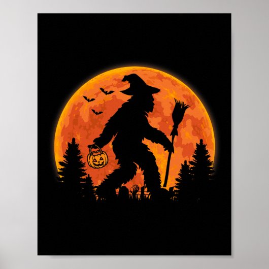 Bigfoot Pumpkin Halloween Kostüm Sasquatch Men Wo Poster (Vorne)