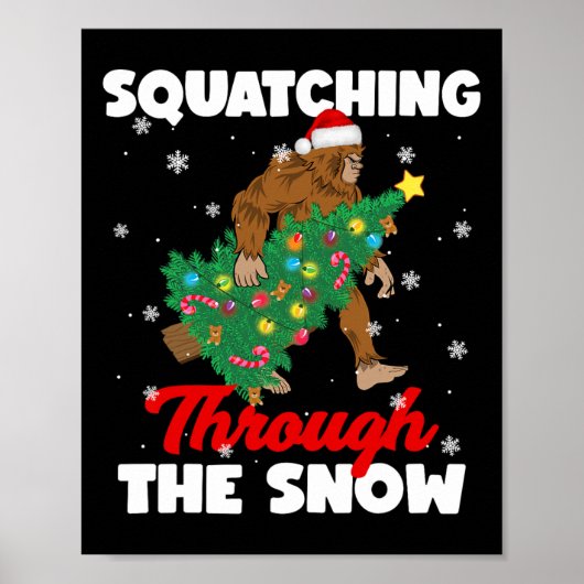 Bigfoot quatschen durch den Schnee Sasquatch Chri Poster (Vorne)