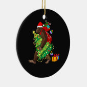 Bigfoot quattet durch den Schnee Weihnachtsbaum Keramik Ornament (Rechts)