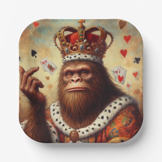 Bigfoot Queen of Hearts Pappteller (Vorderseite)