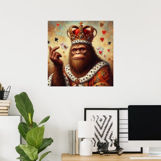 Bigfoot Queen of Hearts Poster (Heimbüro)