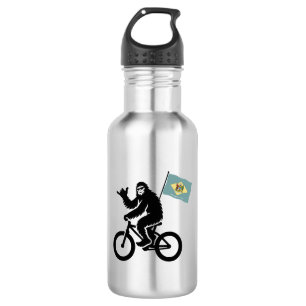 Bigfoot Radfahren Delaware-Flagge Edelstahlflasche