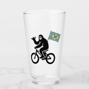 Bigfoot Radfahren Delaware-Flagge Glas