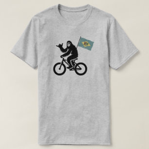 Bigfoot-Radfahren Delaware-Flagge T-Shirt