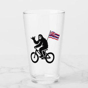 Bigfoot-Radfahren Hawaii-Flagge Glas