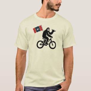 Bigfoot-Radfahren Mississippi-Flagge T-Shirt