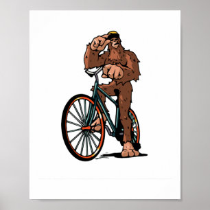 Bigfoot Radfahren Mountainbike Mtb Lustiger Biker Poster
