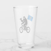 Bigfoot-Radfahren Oklahoma-Flagge Glas (Rückseite)