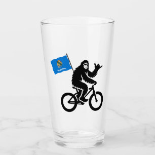 Bigfoot-Radfahren Oklahoma-Flagge Glas