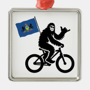 Bigfoot-Radfahren Pennsylvania-Flagge Ornament Aus Metall