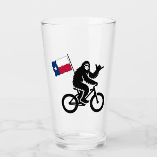 Bigfoot-Radfahren Texas-Flagge Glas