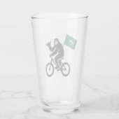 Bigfoot-Radfahren Washington-Flagge Glas (Rückseite)