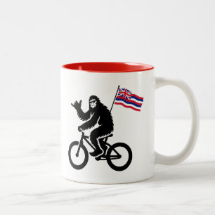 Bigfoot-Radfahrrad Hawaii-Flagge Zweifarbige Tasse