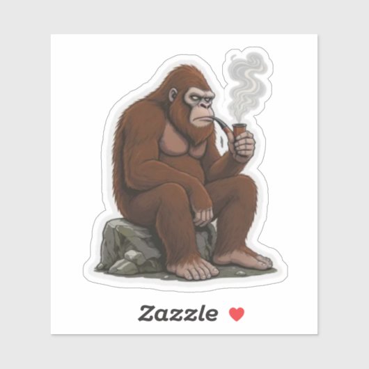 Bigfoot raucht eine Pfeife Aufkleber (Blatt)