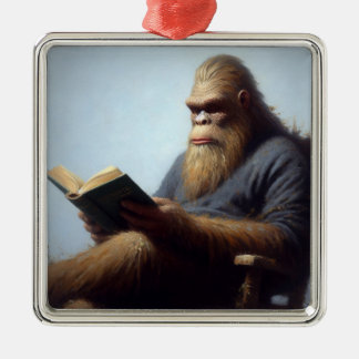 Bigfoot Reading Ornament Aus Metall