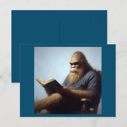 Bigfoot Reading Postkarte (Vorne/Hinten)