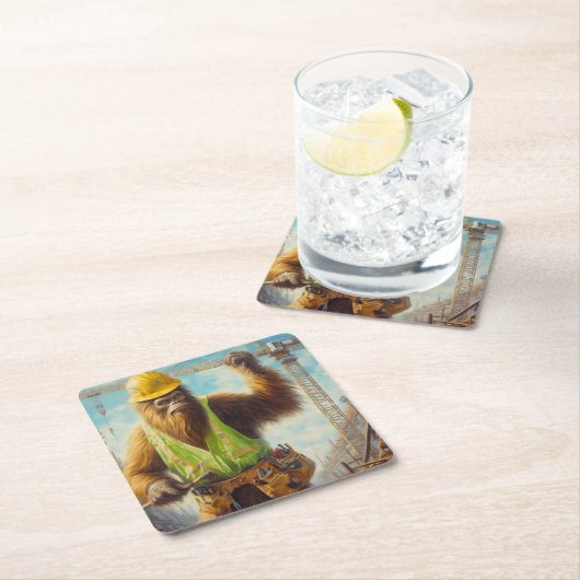 Bigfoot Rechteckiger Pappuntersetzer (Vor Ort)