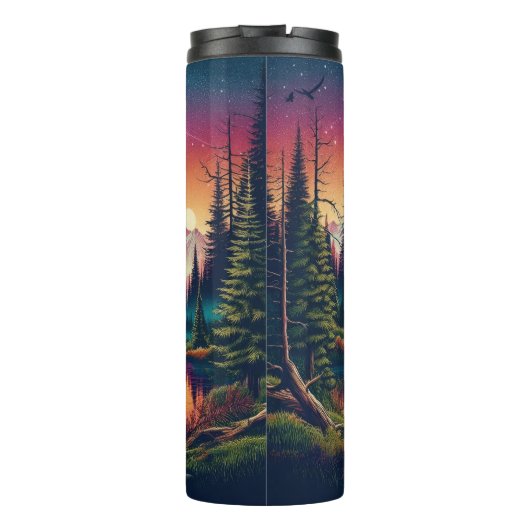 Bigfoot: Reflektion der Wälder, Sternenspitzen Thermosbecher (Rückseite)