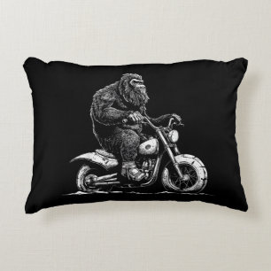 Bigfoot Reiten Ein Motorrad fahren Funny Sasquatch Dekokissen