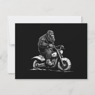 Bigfoot Reiten Ein Motorrad fahren Funny Sasquatch Einladung