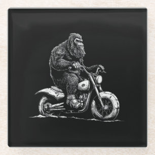Bigfoot Reiten Ein Motorrad fahren Funny Sasquatch Glasuntersetzer