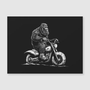 Bigfoot Reiten Ein Motorrad fahren Funny Sasquatch Magnetkarte
