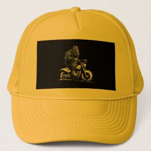 Bigfoot Reiten Ein Motorrad fahren Funny Sasquatch Truckerkappe