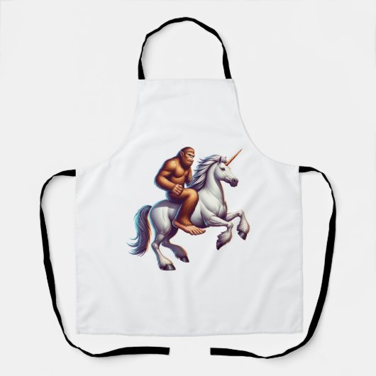 Bigfoot Reiten Unicorn Schürze (Vorderseite)