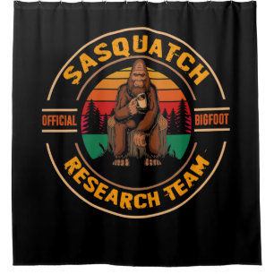 Bigfoot Research Team Retro Vintag Sasquatch Duschvorhang